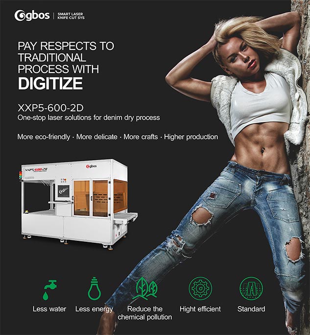 Laser denim dry process